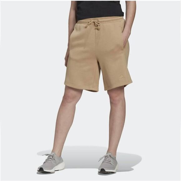 ADIDAS Women's Sportswear All Season SZN Fleece Shorts Beige Tone - Picture 1 of 4